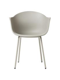 Tuinstoel Claire, Zitvlak: 65% kunststof, 35% glasve, Poten: gepoedercoat metaal, Grijs, B 60 x D 54 cm