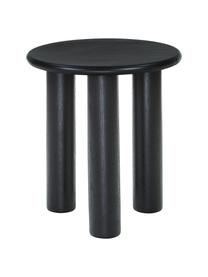Stolik pomocniczy z drewna dębowego Didi, Lite drewno dębowe, lakierowane, Czarny, Ø 40 x W 45 cm