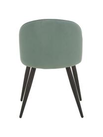 Sedia imbottita in velluto blu verde Amy 2 pz, Rivestimento: velluto (poliestere) Con , Gambe: metallo verniciato a polv, Velluto turchese, Larg. 51 x Prof. 55 cm