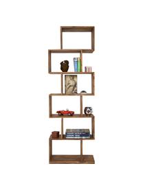 Staande plank Authentico Zick Zack gemaakt van sheesham hout, Massief sheesham hout, Sheesham hout, gelakt, B 60 x H 180 cm