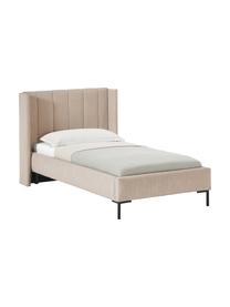 Letto singolo Dusk, Rivestimento: tessuto finemente struttu, Tessuto beige chiaro, Larg. 90 x Lung. 200 cm