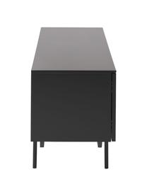 Meuble bas avec portes Elyn, Noir, mat, larg. 180 x haut. 55 cm