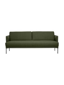 Sofa Fluente (3-Sitzer) mit Metall-Füßen, Bezug: 100% Polyester Der hochwe, Gestell: Massives Kiefernholz, FSC, Füße: Metall, pulverbeschichtet, Webstoff Dunkelgrün, B 196 x T 85 cm