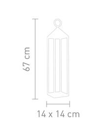 Lampada portatile a LED dimmerabile da esterno Cargo, Struttura: alluminio laccato, Bianco, Larg. 14 x Alt. 67 cm