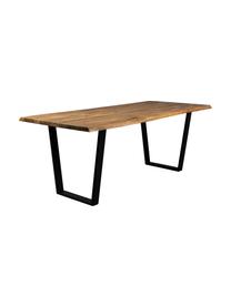 Tavolo in legno di acacia Aka, in diverse dimensioni, Struttura: metallo verniciato a polv, Legno di acacia, Larg. 180 x Prof. 90 cm