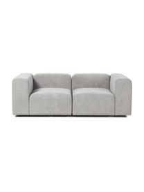 Modulaire bank Lena (3-zits), Bekleding: geweven stof (88% polyest, Frame: grenenhout, multiplex, ha, Poten: kunststof, Geweven stof zilvergrijs, B 209 x D 106 cm