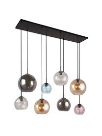 Lámpara de techo grande de vidrio Bar, Pantalla: vidrio, Anclaje: acero recubierto, Cable: plástico, Negro, multicolor, An 151 x Al 150 cm