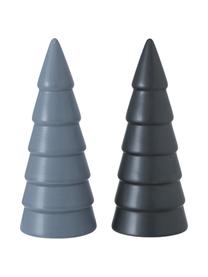 Deko-Bäume Broady, 2 Stück, Steingut, Hellblau, Dunkelblau, Je Ø 8 x H 18 cm