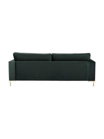 Sofa z aksamitu z metalowymi nogami Luna (3-osobowa), Tapicerka: aksamit (poliester) Dzięk, Nogi: metal galwanizowany, Ciemnozielony aksamit, S 230 x G 95 cm