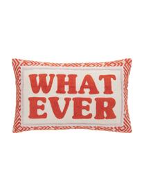 Poszewka na poduszkę z haftem Whatever, Czerwony, S 30 x D 50 cm