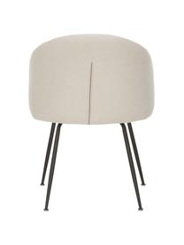 Gestoffeerde stoelen Luisa in beige, 2 stuks, Bekleding: 100% polyester, Poten: gepoedercoat metaal, Geweven stof beige, zwart, B 59 x D 58 cm