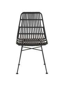 Polyrattan-Stühle Costa, 2 Stück, Sitzfläche: Polyethylen-Geflecht, Gestell: Metall, pulverbeschichtet, Schwarz, Schwarz, B 47 x T 61 cm