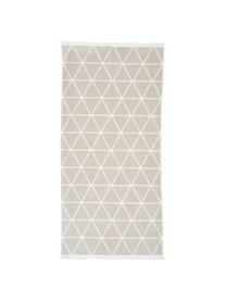 Dubbelzijdige handdoek Elina met grafisch patroon, 2 stuks, Beige, crèmewit, Handdoek, B 50 x L 100 cm, 2 stuks