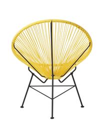 Loungesessel Bahia aus Kunststoff-Geflecht in Sonnengelb, Sitzfläche: Kunststoff, Gestell: Metall, pulverbeschichtet, Gelb, B 81 x T 73 cm