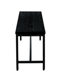 Sitzbank Raw aus massivem Mangoholz, Sitzfläche: Massives Mangoholz, gebür, Gestell: Metall, pulverbeschichtet, Schwarz, B 170 x H 47 cm