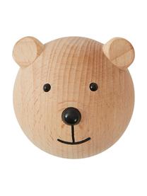 Hak ścienny z drewna bukowego Bear, Drewno bukowe, Jasne drewno naturalne, czarny, S 5 x W 5 cm