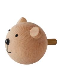 Hak ścienny z drewna bukowego Bear, Drewno bukowe, Jasne drewno naturalne, czarny, S 5 x W 5 cm