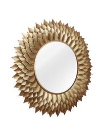 Okrągłe lustro ścienne z metalowa ramą Petal, Odcienie złotego, Ø 95 x G 4 cm