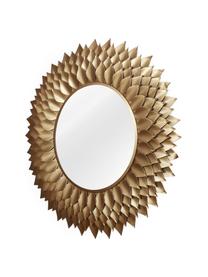 Okrągłe lustro ścienne z metalowa ramą Petal, Odcienie złotego, Ø 95 x G 4 cm