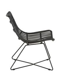 Fotel wypoczynkowy z polirattanu Costa, Stelaż: metal malowany proszkowo, Czarny, S 64 x G 64 cm