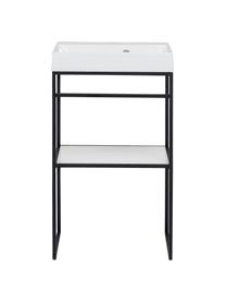 Waschtisch Rosalie, B 50 cm, Gestell: Stahl, beschichtet, Ablagefläche: Spanplatte mit Melaminhar, Schwarz, Weiß, B 50 x H 90 cm