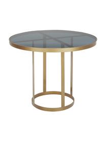Okrągły stół do jadalni ze szklanym blatem Marika, Stelaż: metal lakierowany, Blat: szkło barwione, Transparentny, Ø 100 x W 76 cm