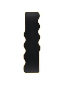 Wellenförmiger Wandspiegel Stream aus Holz, Rahmen: Eschenholz, Spiegelfläche: Spiegelglas, Rückseite: Mitteldichte Holzfaserpla, Beige, B 50 x H 175 cm