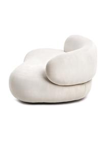 Sofa w kształcie nerki Alba (2-osobowa), Tapicerka: 97% poliester, 3% nylon D, Stelaż: lite drewno świerkowe z c, Nogi: tworzywo sztuczne, Kremowobiała tkanina, S 185 x G 114 cm, oparcie prawostronne