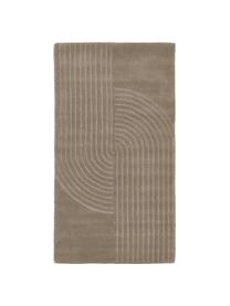 Tapis laine taupe tufté main Mason, Taupe, larg. 80 x long. 150 cm (taille XS)