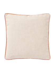 Kissenhülle Cressida mit zweifarbiger Kederumrandung, 100 % Polyester, Beige, B 45 x L 45 cm
