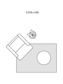 Handgewebter Wollteppich Uno in Creme mit geflochtener Struktur, Flor: 60% Wolle, 40% Polyester, Cremefarben, B 160 x L 230 cm (Größe M)