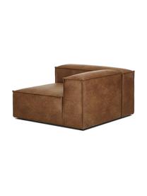 Módulo de esquina sofá de cuero reciclado Lennon, Tapizado: cuero reciclado (70% cuer, Estructura: madera de pino maciza, ma, Patas: plástico, Cuero marrón, An 119 x F 119 cm, chaise longue izquierda