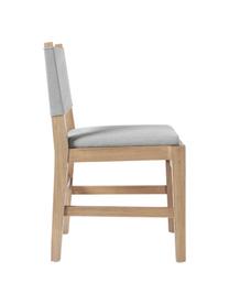 Dřevěná židle s polstrováním Liano, Šedá, dubové dřevo, Š 50 cm, V 80 cm