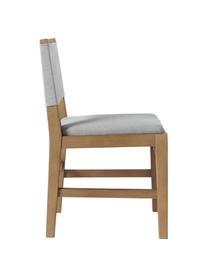 Holzstuhl Liano mit Polsterung, Gestell: Eichenholz, Webstoff Grau, Eichenholz, B 50 x H 80 cm
