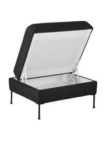 Poggiapiedi contenitore da divano Cucita, Rivestimento: tessuto (poliestere) Con , Struttura: legno di pino massiccio, , Piedini: metallo laccato, Tessuto antracite, Larg. 75 x Alt. 46 cm