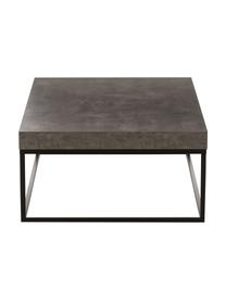Tavolino da salotto effetto cemento Ellis, Struttura: metallo laccato, Grigio scuro, effetto cemento, Larg. 120 x Alt. 38 cm