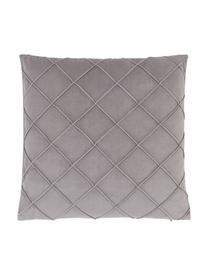 Sametový povlak na polštář se strukturovaným vzorem Luka, Samet (100 % polyester), Šedá, Š 40 cm, D 40 cm