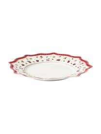 Súprava tanierov z porcelánu Delight, 4 osoby (8 dielov), Premium porcelán, Biela, červená, vzorovaná, Súprava s rôznymi veľkosťami