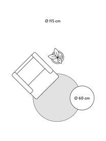 Rond viscose vloerkleed Jane, handgeweven, Onderzijde: 100% katoen Het in dit pr, Ivoorkleurig, Ø 250 cm (maat XL)