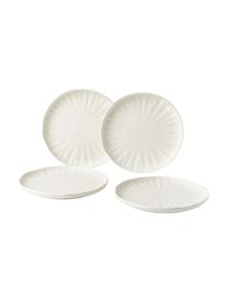 Vajilla de porcelana con relieves Sali, 4 comensales (12 pzas.), Porcelana, Blanco crema, gris, 4 comensales (12 pzas.)