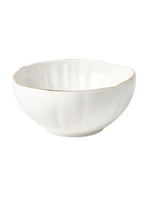 Komplet naczyń śniadaniowych z reliefem Sali, dla 4 osób (12 elem.), Porcelana, Biały ze złota krawędzią, dla 4 osób (12 elem.)