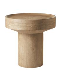 Tavolino in legno di mango Benno, Legno massiccio di mango laccato, cemento, Legno di mango laccato chiaro, Ø 50 x Alt. 50 cm