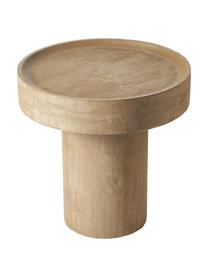 Table d'appoint ronde en bois de manguier Benno, Bois de manguier massif, laqué, béton, Bois de manguier clair laqué, Ø 50 x haut. 50 cm