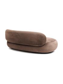 Sofa w kształcie nerki Alba (2-osobowa), Tapicerka: 97% poliester, 3% nylon D, Stelaż: lite drewno świerkowe z c, Nogi: tworzywo sztuczne, Brązowa tkanina, S 185 x G 114 cm, oparcie prawostronne