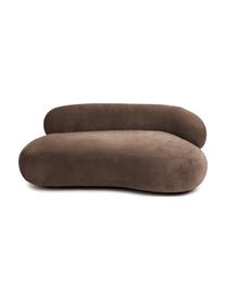 Sofa w kształcie nerki Alba (2-osobowa), Tapicerka: 97% poliester, 3% nylon D, Stelaż: lite drewno świerkowe z c, Nogi: tworzywo sztuczne, Brązowa tkanina, S 185 x G 114 cm, oparcie prawostronne