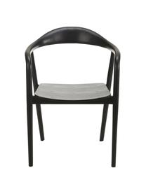 Krzesło z podłokietnikami z drewna Angelina, Stelaż: drewno jesionowe, sklejka, Czarny, S 57 x W 80 cm