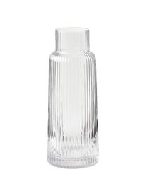 Carafe et verres à relief rainuré Minna, 5 élém., Verre, soufflé bouche, Transparent, Ø 10 x haut. 25 cm