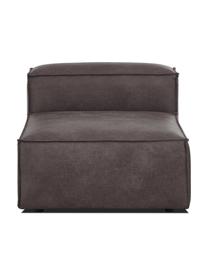 Modulo centrale in pelle riciclata Lennon, Rivestimento: pelle riciclata (70% pell, Struttura: legno di pino massiccio, , Piedini: plastica I piedini si tro, Pelle grigio-marrone, Larg. 89 x Prof. 119 cm
