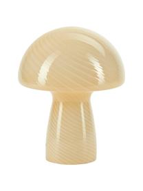 Kleine Tischlampe Mushroom aus Glas in Gelb, Gelb, Ø 19 x H 23 cm
