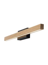 LED-Wandleuchte Aqua Viva aus Eichenholz, Lampenschirm: Eichenholz, geölt, FSC-ze, Schwarz, Helles Holz, B 60 x H 8 cm